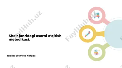 she’r janridagi asarni o‘qitish metodikasi — PPTX