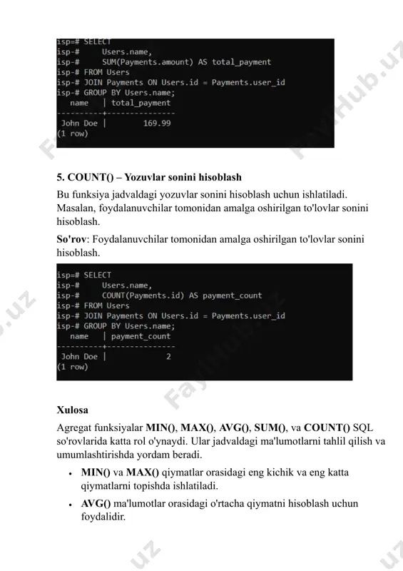 agregat funksiyalar - Page 4