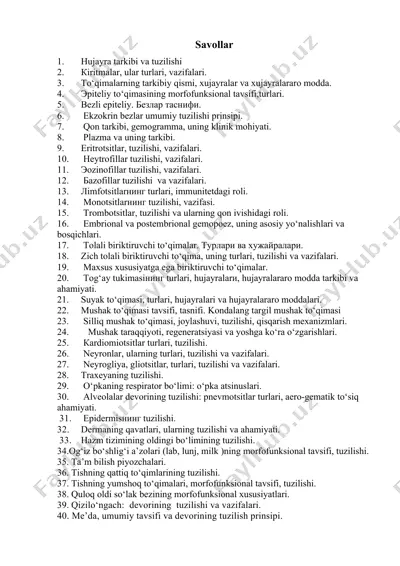 hujayra tarkibi va tuzilishi — DOCX