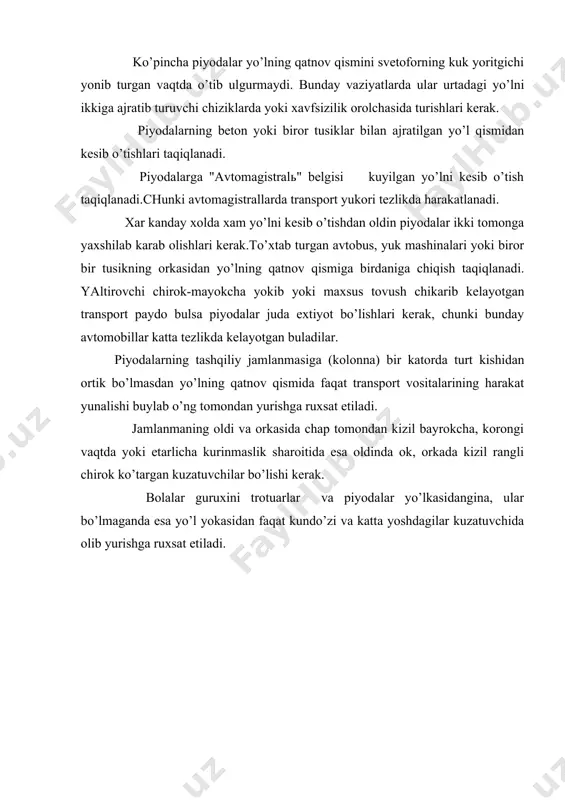 piyodаlаrning yo’llаrdа hаrаkаtlаnish qоidаlаri - Page 4