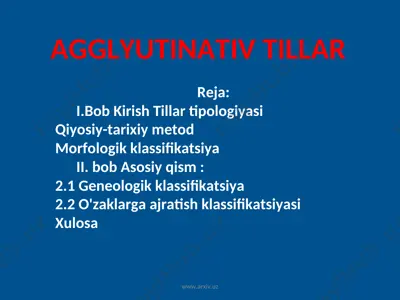agglyutinativ tillar — PPT