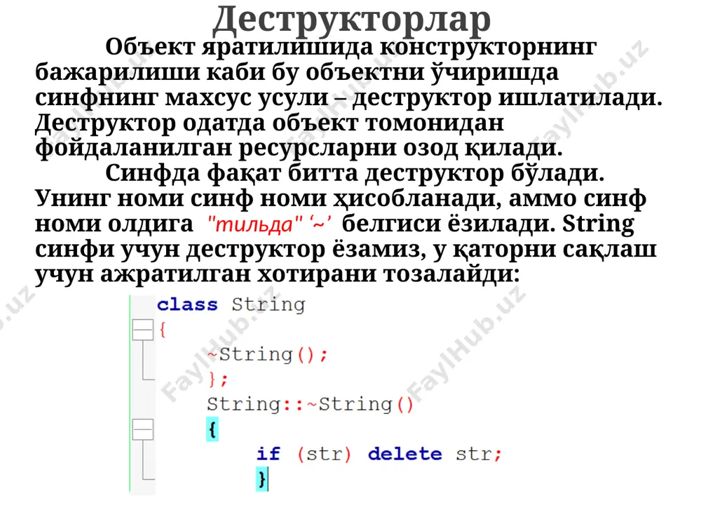 конструкторлар ва деструкторлар - Page 5