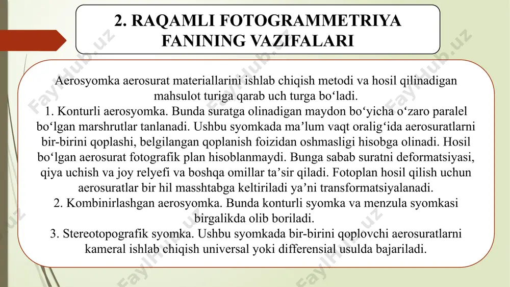 fotogrammetriya va masodan zonlash fanining tushuncha - Page 5