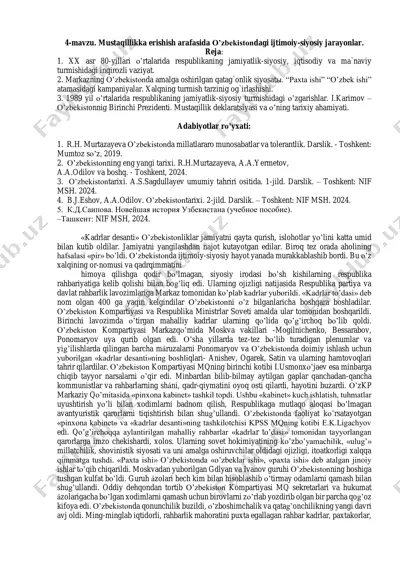 o'zbekistondagi ijtimoiy-siyosiy jarayonlar — PDF