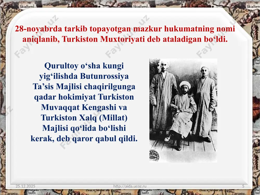 turkiston muxtoriyati – tub yerli xalqlar davlatchiligi tarixida yangi bosqich - Page 5