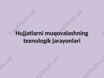 hujjatlarni muqovalashning texnologik jarayonlari — PPTX