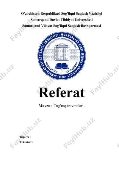 tug'ruq travmalari — DOCX