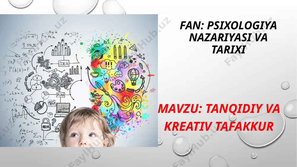 un bilish jarayonining induktiv (ayrim, xususiy tajribalarni umumlashtirib xulosa chiqarishga fikran harakat qilish) va deduktiv (umumiydan ayrimlikka yuksalish)pog’onalaridan o’tadi. tanqidiy fikrlashning asosiy belgilari- i.resnik fikricha quyidagilardan iborat: 1) o’quvchilar o’z bilimlarini muayyan masalalarni yechishda tatbiq eta olsalargina ularda bilim va ijodiy fikrlash rivojlanadi; 2) tanqidiy fikrlash talim jarayoniga jo’shqinlik baxsh etadi, mashg’ulotlarni o’qituvchi va o’quvchi uchun o’zaro hamkorlik faoliyatiga aylantiradi. кreativlik termini angliya-amerika psixologiyasida 60- yillarda paydo bolgan bolib, bunda kreativlikning intellekt bilan bog’liqligi masalalari hamda kreativlikning psixologik jihatlari va uning har bir shaxsning masalalari hamda kreativlikning psixologik jihatlari va uning har bir shaxsning individual o’ziga xos xususiyatlariga bog’liqligi o’rganilgan. masalan, 1950 yillarda j.gilford va uning tarafdorlari tomonidan intelliktual omillarni talimiy yo’nalishlarda qo’llash, kreativlik xususiyatlarni o’rganish hamda baholash masalalari tahlil etilib, natijada 16 gipotetik intelliktual qobiliyatlarni ajratib ko’rsatgan. m.n.gnatko esa kreativlikning mexanizmi boyicha izlanishlar olib borgan va ularni quyidagi ikkita turga ajratgan: m.n.gnatko kreativlikning mexanizmi bo’yicha izlanishlar olib borgan va …