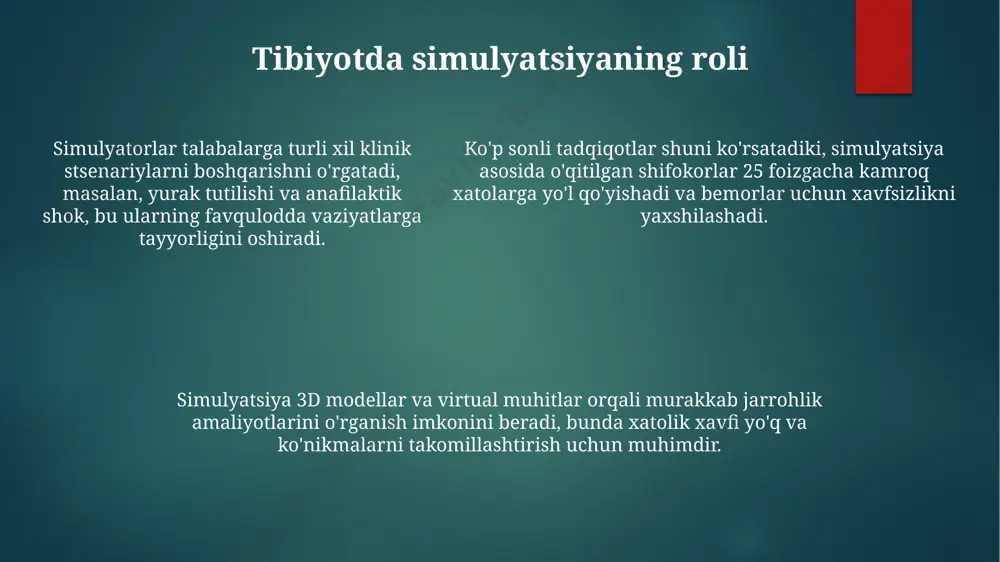 simulyatsiyaning tibbiyotdagi o'rni - Page 5