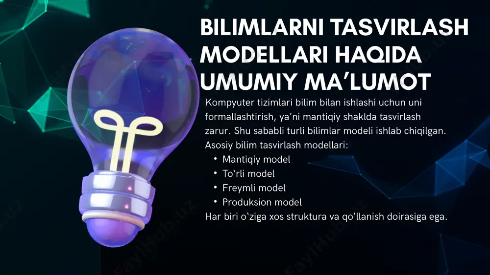 bilimlar tizimi, bilimlarni tasvirlash modellari - Page 3