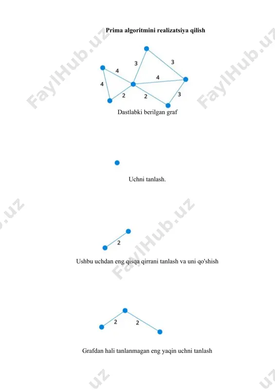 graflarda eng kichik uzunlikdagi daraxtlarni qurish algoritmlari - Page 4