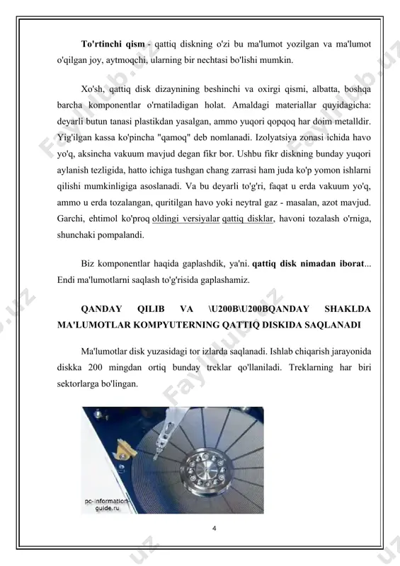 r kerakli darajaga yetishi bilan, servo qo'zg'aysan (elektromagnit dvigatel) rokkani harakatga keltiradi, u siz allaqachon ma'lumot yozishingiz yoki o'qishingiz kerak bo'lgan joyda joylashgan. bunga aynan shu narsa yordam beradi integral mikrosxema, bu rokka qo'lining barcha harakatlarini boshqaradi. keng tarqalgan fikrlarga ko'ra, disk "bo'sh" bo'lgan paytlarda, ya'ni afsonaning bir turi, ya'ni. u bilan vaqtincha o'qish / yozish operatsiyalari bajarilmaydi, ichidagi qattiq disklar aylanishni to'xtatadi. bu haqiqatan ham afsonadir, chunki aslida, qattiq disk quvvatni tejash rejimida bo'lganida ham, unga hech narsa yozilmagan bo'lsa ham, quti ichidagi qattiq disklar doimiy ravishda aylanadi. mana, biz siz bilan kompyuterning qattiq diskini har qanday detallarda ko'rib chiqdik. albatta, bitta maqola doirasida siz qattiq disklarga tegishli hamma narsalar haqida gapira olmaysiz. masalan, ushbu maqolada bu haqda aytilmagan - bu katta mavzu, men bu haqda alohida maqola yozishga qaror qildim. topildi qiziqarli video, qattiq diskning turli xil rejimlarda qanday ishlashi haqida e'tiboringiz uchun barchangizga rahmat, agar siz hali …