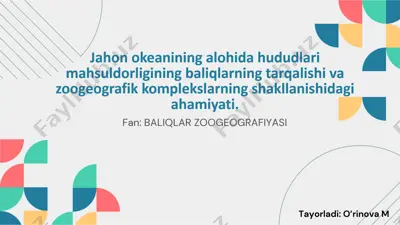 jahon okeani: tabiiy boyliklar manbayi — PPTX