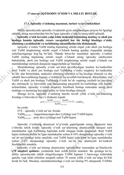 iqtisodiy o’sish va milliy boylik — DOC