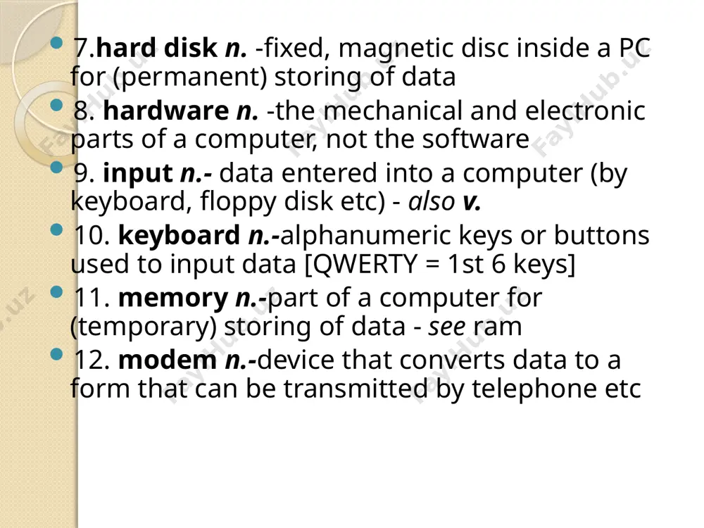 ding of spacecraft? 5. why do our students like computer lessons ? 6. where can computers store huge amount of information? task 2. decide whether the sentences are true (t) or false (f)? correct the wrong sentences. 1. without computers it would be impossible for engineers to perform the enormous number of calculations. 2. architectural and civil engineers can’t design complicated bridges and other structures with the help of computers. 3. computers have not been of tremendous help to researchers in the biological, physical and social sciences. 4. computer is the universal tool which isn’t capable to help everyone. 5. one robot can change two workers at the plant. 6. computers can be used to compose music, write poems and produce drawings and paintings. 7. today, computers are big, slow and can store little information on magnetic media appendix 6. hometask look at the pictures a-f. write what is happening. …