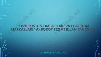 "o'zbekiston omborlari va logistika markazlari" — PPTX