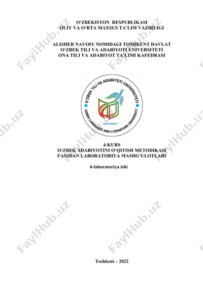 o‘zbek adabiyotini o‘qitish metodikasi — DOCX
