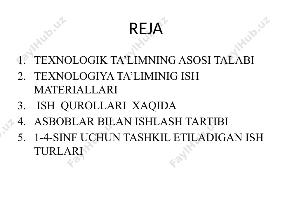 cha g`ilofdan saqlagan ma’qul. har bir gilof asbobning ma’lum turiga muljallanib u raqamlanadi. har bir qatorning o`z g`ilofi bo`ladi. navbatchi o`quvchi asboblarni tarqatishni doimo 1-partadan boshlaydi. bunda bolalar o`z raqamlariga odatlanib qoladilar. agarda asbob buzilsa uni kim ishdan chiqarganligini o`qituvchi darxol bilib oladi. asboblar bilan ishlash tartibi bolalar tartib va tejamkorlikka odatlanadilar. mo`yqalamlar tagliklarda saqlanadi har bir qator o`z idishiga ega bo`ladi. ishdan so`ng asboblarni o`quvchilar tozalab yuvib artib navbatchi o`quvchiga topshiradilar. ish xonasida o`quvchilarga asboblarni ishlatish va saqlash qoidalarini eslatib turuvchi plakat eslatmalar osig`lik bo`lishi kerak. chizg`ich burchak sirkul va shu kabi boshqa asboblar raqamlangan bo`lishi nomerlariga ko`ra uz joyida ma’lum tartibda saqlanishi va tarqatilishi lozim. xavfsizlik texnikasi qoidalariga ko`ra to`liq rioya qilish baxtsiz hodisalarning oldini oluvchi ishonchli garovdir. asboblarni ishlatish qoidalarini o`quvchilar vaqti-vaqti bilan takrorlab turishi lozim. u yoki bu qoidani tushuntirishda o`qituvchi nima uchun aynan shunday qilish kerakligini bu qoidalarga rioya qilinmasa qanday hodisalar ro`y berishi mumkinligini …