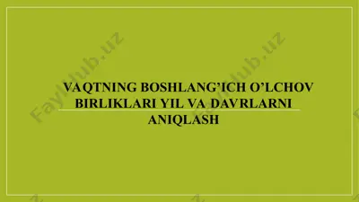 vaqtni o'lchash — PPT