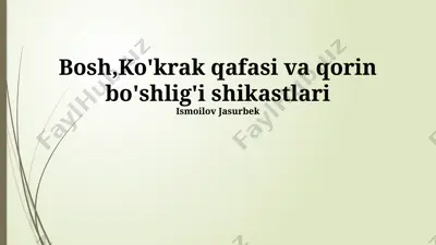 o'pka shikastlanishlari — PPTX