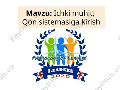 ichki muhit, qon sistemasiga kirish — PPTX