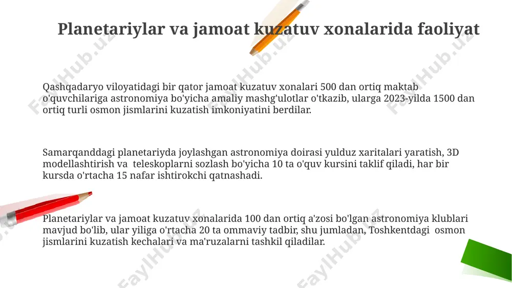 planetariyalar va ommaviy observatoriyalarda astronomik to‘garaklar va klublar - Page 3