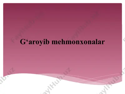 g‘aroyib mehmonxonalar — PPTX