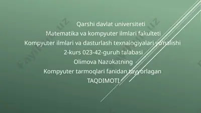 brauzerlar va ularning turlari — PPTX