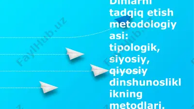 dinlarni tadqiq etish metodologiyasi — PPTX