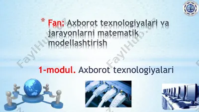 axborot texnologiyalari va jarayonlarni matematik modellashtirish — PDF