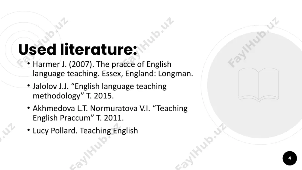 a variety of different voices apart from just their own teacher`s. it gives them an opportunity to ‘meet’ a range of different characters, especially where ‘real’ people are talking. audio material is portable and readily available. tapes and cds are cheap, teachers can play recorded tracks in class directly from computers as they are in digital form. 22 disadvantages: in big classrooms with poor acoustics, the audibility of recorded material often gives cause for concern. it is difficult to ensure all students in a room can hear equally well. everyone has to listen at the same speed. students cannot interact with the speaker and they cannot see the speaking taking place. 23 an issue that also needs to be addressed is how often we are going to play the audio tracks we ask students to listen to. the methodologist penny ur points out that in real life, discourse is rarely …
