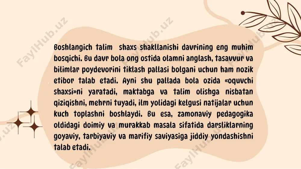 mashish va ozaro qollab-quvvatlash konikmalarini organishga komaklashadi. kommunikativlik darsliklar oquvchilarning boshqalar bilan muloqot qilish qobiliyatini rivojlantirishga qaratilgan. oquvchilar oz fikrlarini aniq va ravshan ifodalash, suhbatdoshni tinglash va tushunish, malumotni yetkazishda til vositalaridan unumli foydalanishni organadilar. kreativ fikrlash darsliklar ijodiy fikrlash va yangilik qilish qobiliyatini rivojlantiradi. oquvchilar oz maqsadlariga erishish uchun yangi yondashuvlarni qollashni organadilar, innovasion yechimlar ishlab chiqadilar va ijodiy muammolarni hal qilish konikmalariga ega boladilar. kritik fikrlash ushbu metodologiya oquvchilarning axborotni tanqidiy baholash, oz fikri va mulohazalarini shakllantirish konikmalarini rivojlantirishni oz ichiga oladi. oquvchilar muammolarga analitik nuqtai nazardan yondashishni organadilar va mantiqiy fikrlash asosida oz nuqtai nazarini shakllantiradilar. series 1 series 2 item 1 item 2 item 3 0 5 10 15 20 boshlangʻich sinf oʻquvchillarda “4k” modeli ko‘nikmalarini shakllantirishga, ularning tayanch va fanga oid kompetensiyalari elementlarini shakllantirishga, har bir fanga boʻlgan qiziqishlarini kuchaytirishga, ma’naviy yetuk, sogʻlom avlod boʻlib tarbiyalashda, kasb-hunar tanlashlari uchun xizmat qiladi. tavsiya etilayotgan metod va …