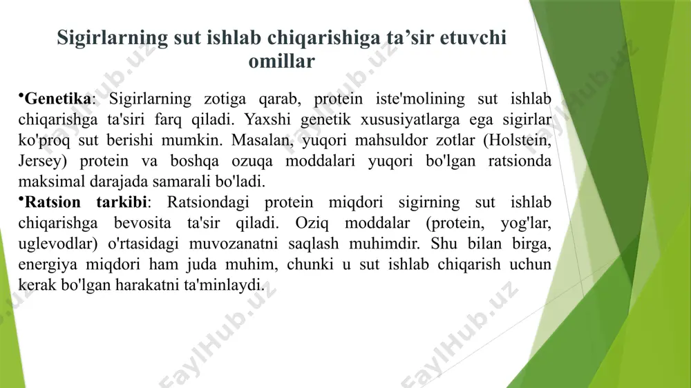 sigirlarning sut mahsul dorligi va proteinni - Page 4