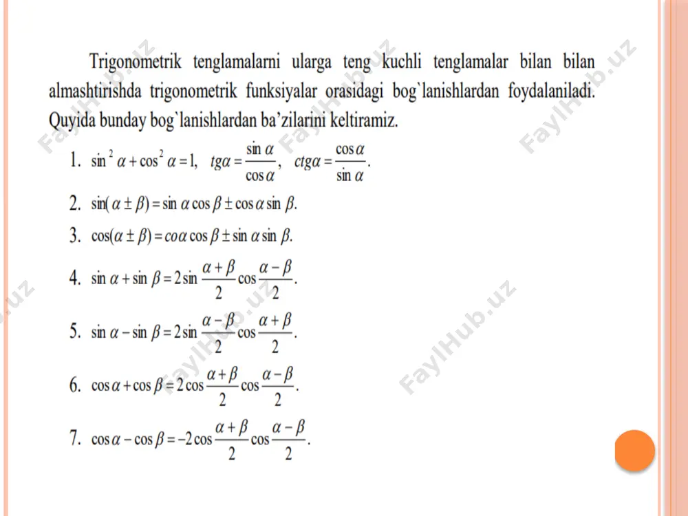 dars ishlanmasi trigonometrik tenglamalarni o'qitish metodikasi - Page 3