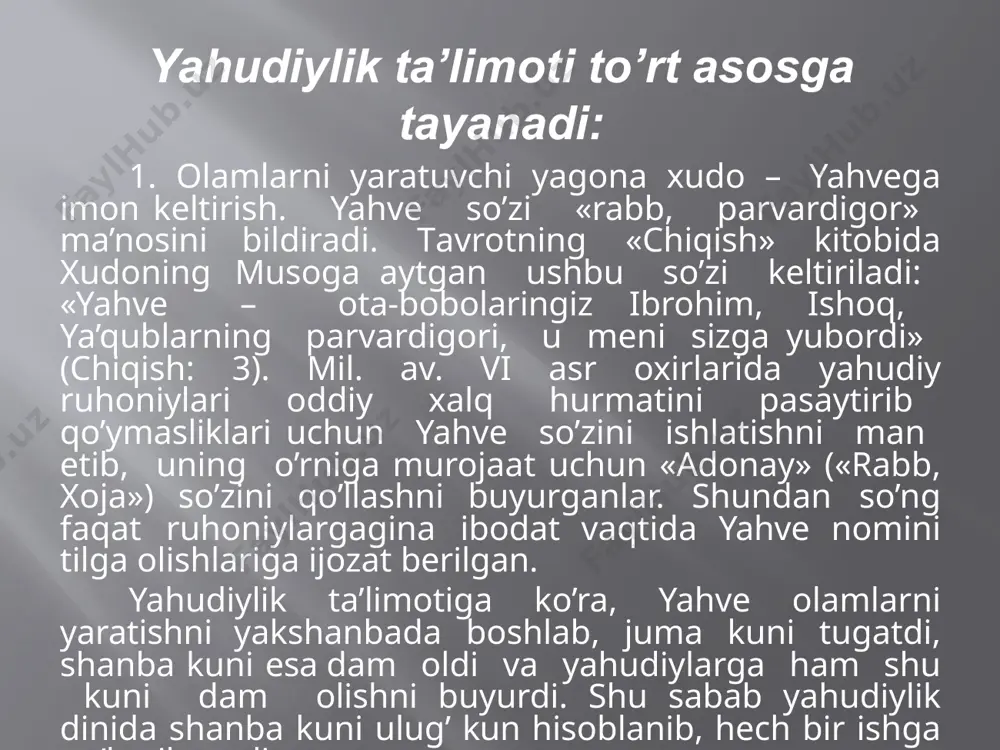 ri. ular sirasiga dyaus, varuna, indra kabi turli osmonlarni boshqarib turuvchi xudolar kiradi. biroq, varuna keyinchalik suv va dengizlar xudosiga aylanib ketgan. quyosh xudolari. rigvedada quyosh energiyasining turlicha namoyon bo’lishidan besh xudo yuzaga kelganligi haqida so’z yuritilgan. ularning eng qadimiysi mitra («do’st») dir. surya quyoshning yorqinroq namoyon bo’lgan ko’rinishidir. u yunonlardagi apollon kabi yetti ot biriktirilgan g’ildirakli aravalarda tasvirlangan. savitri esa quyoshning quvvat beruvchi kuchida namoyon bo’ladi. pushan muruvvatli hisoblanib, quyoshning mahsuldorlik faoliyatni o’zida namoyon qiladi. ularning yana biri vishnu vedalarda zikr qilingan va keyinchalik unut bo’lib ketgan xudolar orasida abadiy hisoblangan, hozirgi paytda butun hindistonda ulug’lanadi. yer xudolari. yer xudolarining eng ulug’i yerda quyoshning, havoda chaqmoqning, yer ustida olovning mujassamlashuvi hisoblangan olov xudosi agnidir. agni haqidagi afsonalar hindistondan tashqarida vujudga kelgan. braxmanlik veda dinlarining bir shahobchasidir. vaqt o’tishi bilan vedalardagi qo’shiqlar ommaga, hatto ruhoniylarga ham tushunarsiz bo’lib qoldi. bu qo’shiqlar hali o’zgarishga uchramay, muqaddas til va muqaddas matnlar paydo …
