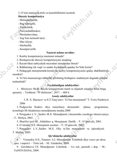 shaxsiy kompetensiya — DOCX