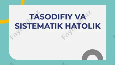 tasodifiy va sistematik hatolik — PDF