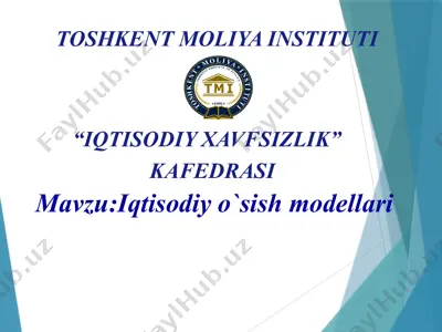 iqtisodiy o`sish modellari — PPTX