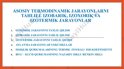 issiqlik texnikasining nazariy asoslari — PPTX