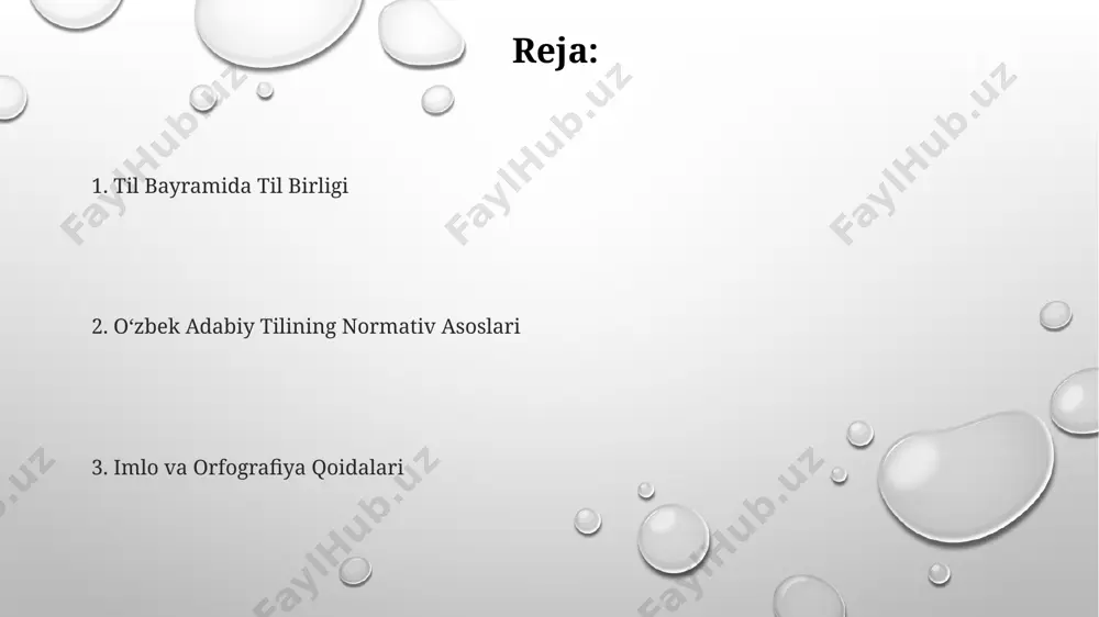 ек адабиётида араб ва форс тилларидан кириб келган сўзларнинг таъсири кучли бўлиб, бугунги кунда ҳам 20% дан ортиқ лексикавий бирликлар шу тиллардан олинган. ўзбек тилидаги сўз бойлиги 500 000 дан ортиқ сўзни ўз ичига олади, бундай бойлик тошкент, самарқанд каби шаҳарлардаги адабиёт ва матбуотда яққол кўринади. замонавий ўзбек адабиётида рус тилидан кириб келган атамалар ва сўзлар сони 10 000 дан ошади, бу айниқса, илмий ва техник адабиётларда сезилади, хусусан фарғона водийсида. oʻzbek tilining dialektlari va shevalari toshkent shevasi, oʻzbekistonning poytaxti boʻlgan toshkent shahri va uning atroflarida qoʻllaniladi va 50 dan ortiq xususiy leksik birliklarga ega. xorazm viloyatida qoʻllaniladigan dialektlar, oʻziga xos fonetik xususiyatlari bilan ajralib turadi va taxminan 10 ta kichik shevaga boʻlinadi, ularning ba'zilari qo'shni turkmaniston hududlari bilan o'xshashliklarga ega. oʻzbek tilining janubiy guruh dialektlari, xususan, qashqadaryo va surxondaryo viloyatlarida 20 dan ortiq sheva mavjud boʻlib, ular fonetik va grammatik jihatdan sezilarli farqlarga ega. oʻzbek adabiy tilining tarixiy rivoji …