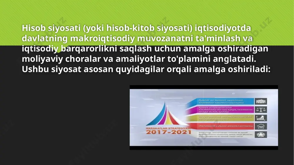 yatidagi o‘zgarishlarni ko‘rish imkoniyatini yaratadi. 5. ehtiyotkorlik tamoyili (prudence principle): moliyaviy hisobotlar tuzishda xavf va noaniqliklar inobatga olinib, konservativ yondashish kerak. ya'ni, foyda yoki daromadlar kutilganidan ortiq ko‘rsatilmasligi, xarajatlar esa yetarli darajada aks ettirilishi zarur. 6. materiallik tamoyili (materiality principle): moliyaviy hisobotlarda har qanday ma’lumot yoki raqam muhim va ta'sirchan bo‘lishi kerak. faqat kompaniyaning moliyaviy natijalariga ta’sir etadigan ma’lumotlar kiritilishi lozim. 7. hisobot davri tamoyili (periodicity principle): moliyaviy ma’lumotlar ma'lum bir vaqt oralig'ida tuzilishi kerak, ya'ni hisobotlar yillik, choraklik yoki oylik bo‘lishi mumkin. bu foydalanuvchilarga vaqt o‘tishi bilan kompaniyaning moliyaviy holatini baholashga imkon beradi. 8. taqqoslash imkoniyati tamoyili (comparability principle): hisobotlar bir davrni boshqasi bilan solishtirish imkonini yaratishi kerak. bu esa kompaniyaning o‘tgan davrlardagi faoliyat natijalari bilan hozirgini taqqoslash imkoniyatini beradi. ushbu tamoyillar moliyaviy hisobotlarning ishonchli va xalqaro standartlarga mos kelishini ta'minlaydi. image2.png image3.png /docprops/thumbnail.jpeg