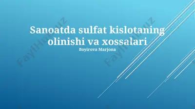 sulfat kislota — PPTX