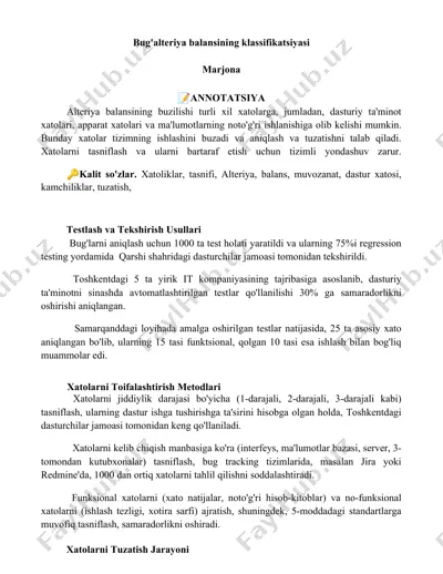 bug'alteriya balansining klassifikatsiyasi — DOCX