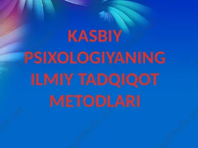 psixologiya ilmiy tadqiqot metodlari — PPTX