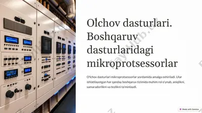 oʻlchov dasturlari. boshqaruv dasturlaridagi mikroprotsessorlar — PPTX