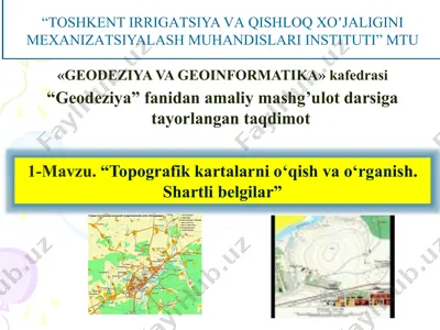 topografik kartalarni o'qish va o'rganish — PPTX