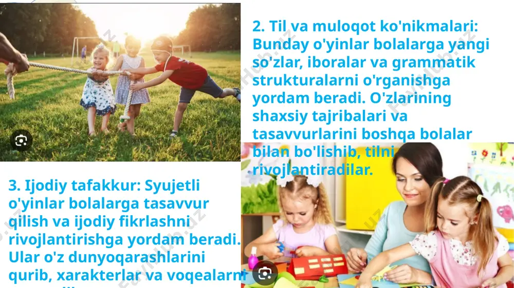 rolli syujetli o'yinlar maktabgacha yosh davrining yetakchi faoliyati sifatida - Page 5