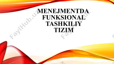 menejmentda funksional tashkiliy tizim — PPTX