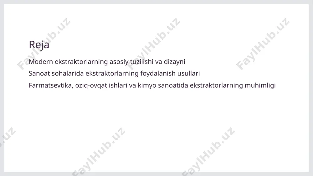yangi materiallar va texnologiyalar bilan ekstraktorlar qurilishi, sifatini oshirish va ishlab chiqarish jarayonlarini tezlashtirish. 3 muammolar va hal ekstraktorlarning ish faoliyati va usullarida paydo bo'lgan muammolar, ularning echimlari va hal qilish usullari. 4 sanoatga ta'sir innovatsion ekstraktorlar sanoat sohasida qanday o'zgarishlar kiritishi va kimyo, farmatsevtika va oziq-ovqat sanoati uchun qanday foydasi bo'lishi. ekstraktorlar sohasidagi eng yangi texnologiyalar va tendentsiyalar ekstraktorlar sohasidagi eng yangi texnologiyalar va tendentsiyalar, sanoatda innovatsiyalar va effektivlikni oshirishga qaratilgan yangiliklarga e'tibor qaratadi. bu texnologiyalar farmatsevtika, oziq-ovqat, kimyo sanoati kabi sohalar uchun katta ahamiyatga ega. photo by girl with red hat on unsplash ekstraktorlarning kimyo sanoatda ahamiyati ekstraktorlar turlari kimyo sanoatda qo'llaniladigan ekstraktorlar turli xil bo'lib, ulardan suv, gaz va superkritik ekstraktorlar keng tarqalgan kimyo jarayonlarda ishlatiladi. katta miqdorda ekstraksiya kimyo sanoatda ekstraktorlar katta miqdorda materialdan istifoda olish uchun ishlatiladi, bu esa mahsulotni sifatli uskunalarda yetkazib berishga imkon beradi. kimyo sanoatdagi innovatsiyalar so'nggi rivojlanishlar bilan kimyo sanoatda ekstraktorlar …