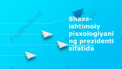 ijtimoiy psixologiya taqdimoti — PPTX